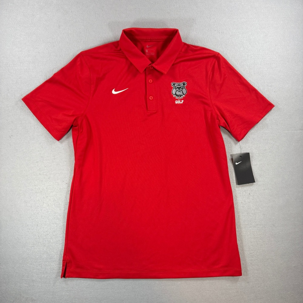 Nike Georgia Bulldogs Polo Shirt Mens Medium Red NCAA Football Golf Performance